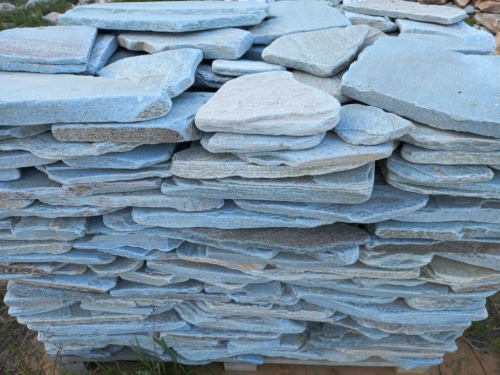 Плитняк златолит зелёный галтованный для цоколя купить в Оренбургской области